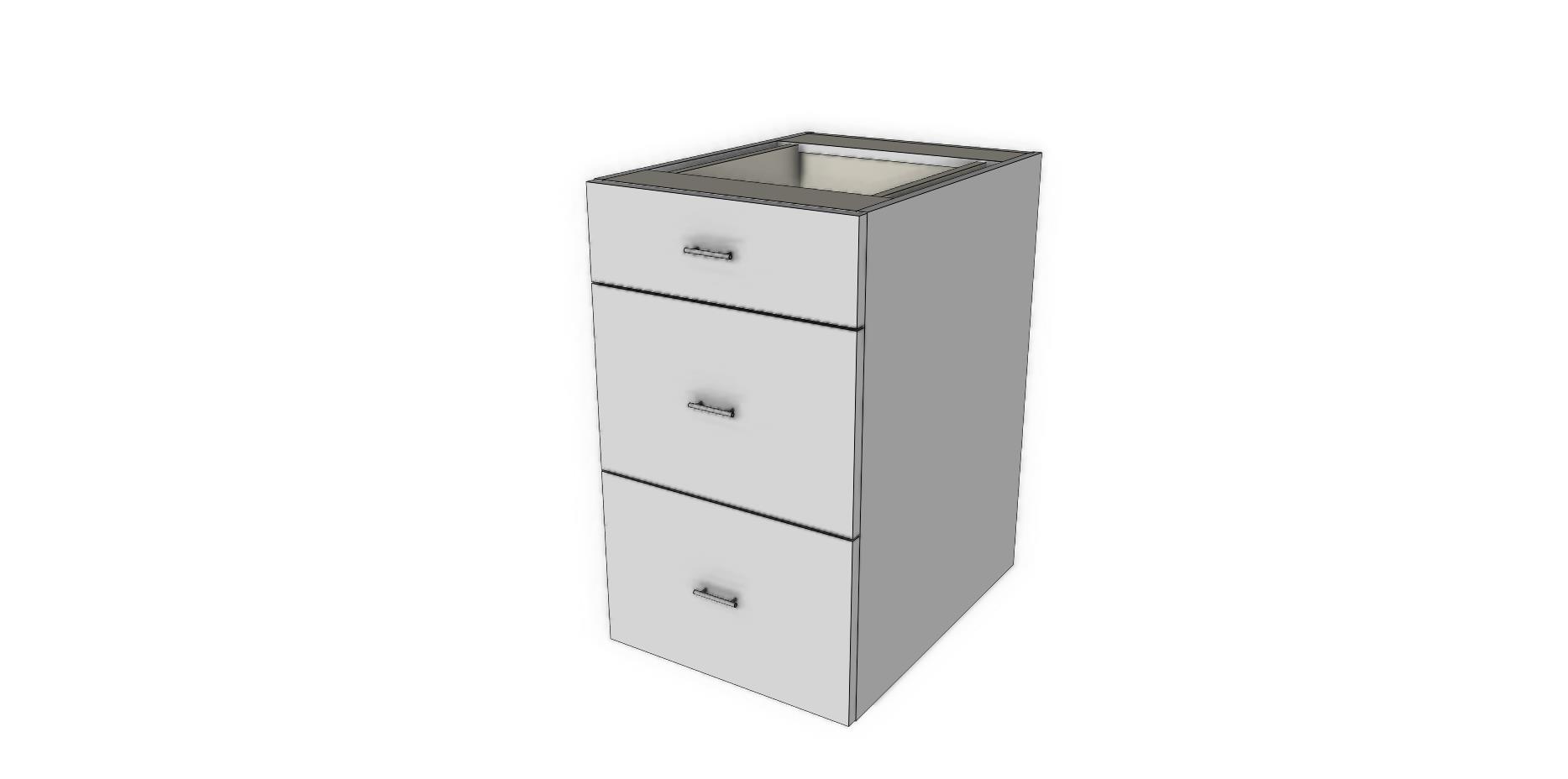 (image for) 3DB18 3 Drawers Cabinet 18Wx24Dx30H